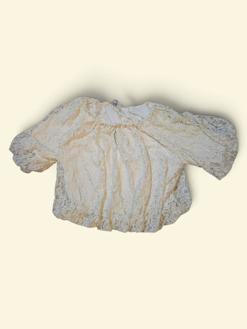 Joie Cream Lace Decorative Coverlet - Delicate Floral Overlay